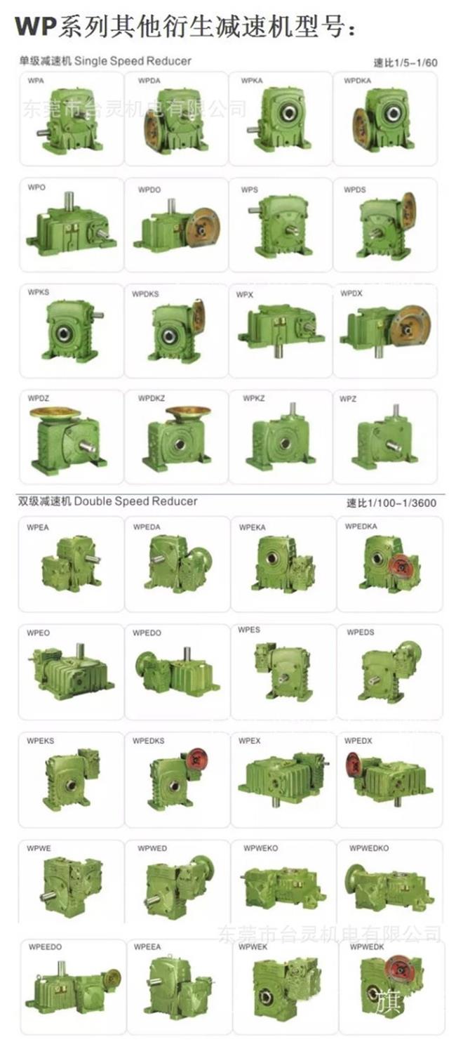 WP系列蝸輪蝸桿減速機型號圖